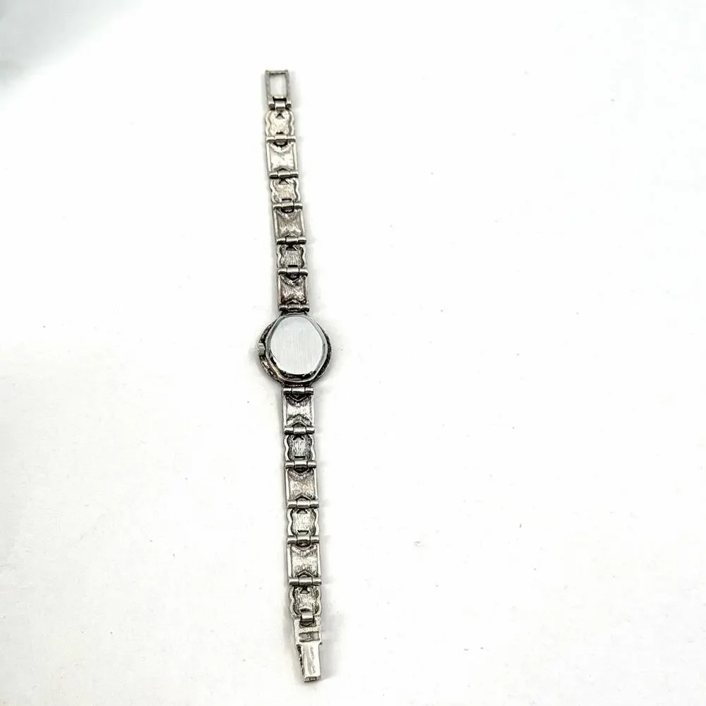 Vintage Anjuli Sterling Silver & Marcasite Womens Cocktail Watch